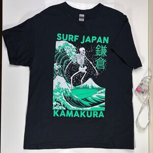Surf Japan KAMAKURA Black Graphic T-Shirt